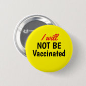 IK GA NIET Vaccineren Gele Button (Voorkant /achterkant)