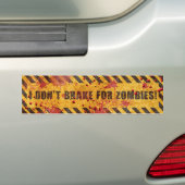 Ik ga niet voor Zombies. Bumpersticker (Op auto)