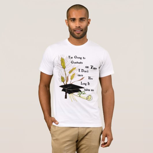 Ik ga op tijd Afstuderen worden T-shirt (Voorkant volledig)