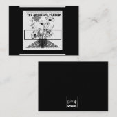 Ik ga trouwen met een zwarte en witte bloem informatiekaartje (Voorkant / Achterkant)