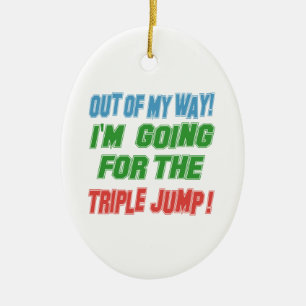 Ik ga voor de Triple-sprong. Keramisch Ornament