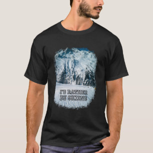 Ik Gaan Liever Skien - Vintage Bergfoto Cadeau T-shirt