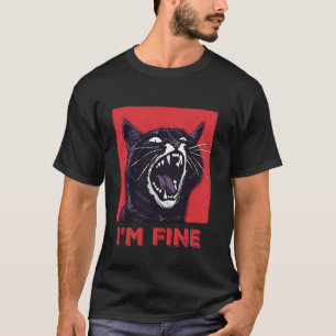 Ik Gaat Goed Grappige Zwarte Kat Vintage Mannen Vr T-shirt