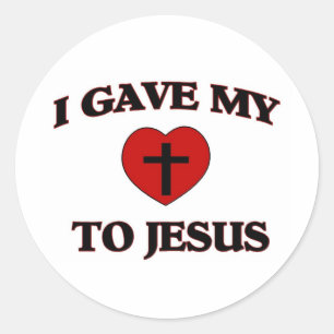 Ik gaf mijn hart aan Jezus Ronde Sticker
