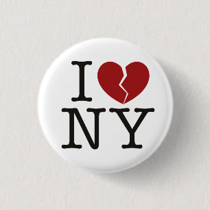 Ik [gebroken hart] NY Ronde Button 3,2 Cm