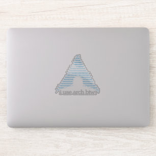 "ik gebruik arch btw." 4-inch Transparante Cut-Out Sticker