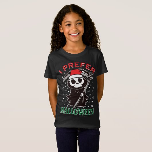 Ik geef de voorkeur aan Halloween kerstgrim Reaper T-shirt (Voorkant volledig)