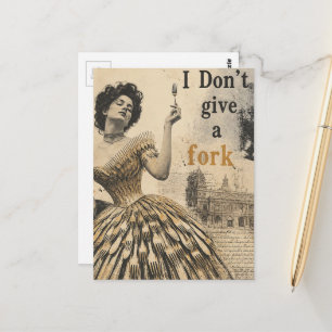 Ik Geef Geen Fork Surrealistische Collage Briefkaart
