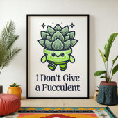 Ik geef geen fucculent grappig succulent retro poster