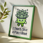 Ik geef geen fucculent grappig succulent retro poster