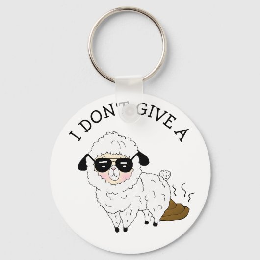 Ik geef geen ... Sheep Funny Sarcastic Humor Sleutelhanger (Voorkant)
