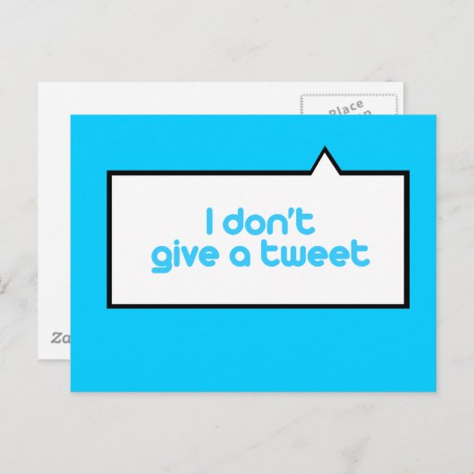 Ik geef geen tweet briefkaart (Voorkant / Achterkant)