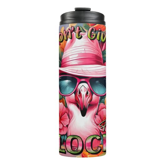 Ik geef geen vliegende kudde sassy roze flamingo thermosbeker (Voorkant)