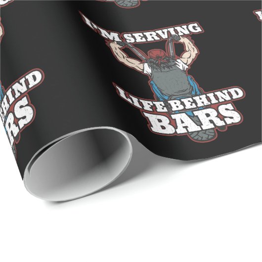 Ik geef het leven achter bars-fietsers cadeaupapier (Rol Hoek)