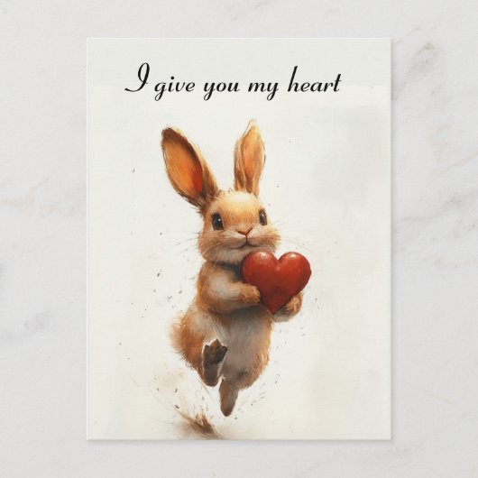 Ik geef je mijn hart briefkaart (Voorkant)