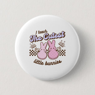 Ik geef les aan de Schattigee kleine konijntjes Pa Ronde Button 5,7 Cm