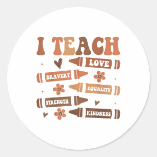 Ik geef les zwarte geschiedenis maand leraar ronde sticker