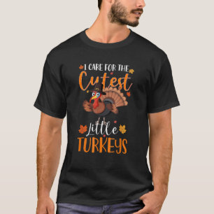 Ik geef om de kutste kalkoenen Teacher dank T-shirt
