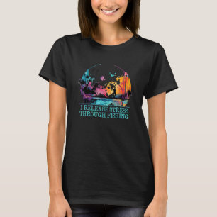 Ik geef Stress vrij door Vissende gelukkige visser T-shirt