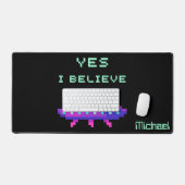 Ik geloof Alien Flying UFO Ruimteschip Pixel Art Bureaumat (Keyboard & Muis)