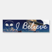 Ik geloof dat Aliens UFO-Bumpersticker Bumpersticker (Voorkant)