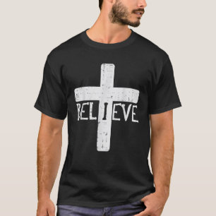 Ik geloof dat Cross God Jesus Faith Christelijke M T-shirt