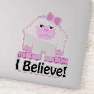 Ik geloof dat Cute Cartoon Girl Yeti Sticker