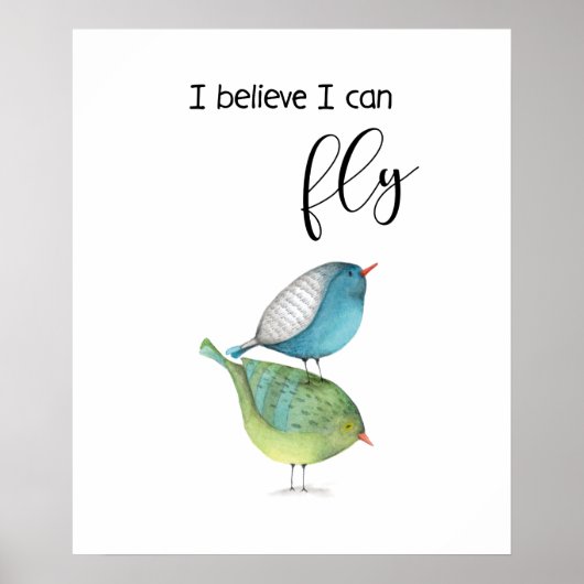 "Ik geloof dat ik kan vliegen" poster ontwerp (Voorkant)