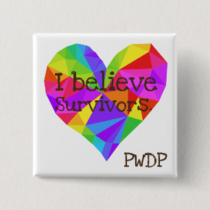 Ik geloof dat overlevenden prikken vierkante button 5,1 cm