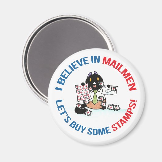 Ik geloof dat we in Mailmen wat postzegels moeten Magneet (Voorkant / Achterkant)