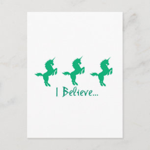 Ik geloof Groen Unicorn Design Briefkaart