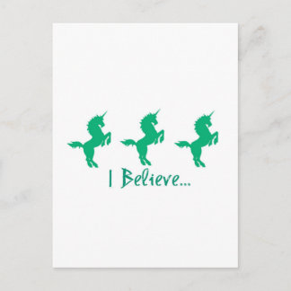 Ik geloof Groen Unicorn Design Briefkaart