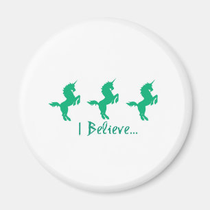 Ik geloof Groen Unicorn Design Magneet