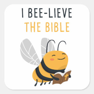 IK GELOOF HET BIBLE Gospel Kinder Christelijke gel Vierkante Sticker