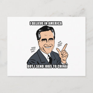 Ik geloof in Amerika, maar ik stuur banen naar Chi Briefkaart