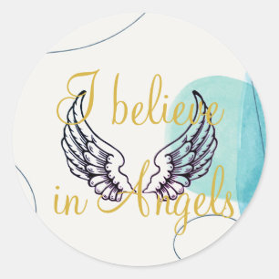 Ik geloof in Angels Abstract Terug Ronde Sticker