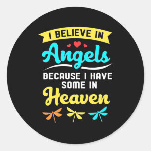 Ik geloof in Angels en libellen Ronde Sticker