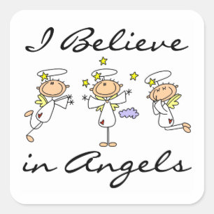 Ik geloof in Angels T-shirts en cadeautjes Vierkante Sticker