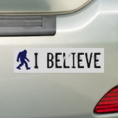 Ik geloof in Bigfoot Bumpersticker (Op auto)