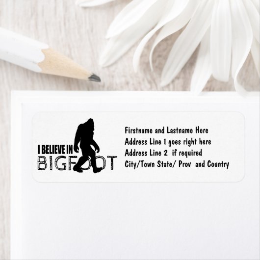 Ik geloof in Bigfoot Funny Sasquatch Etiket (Insitu)