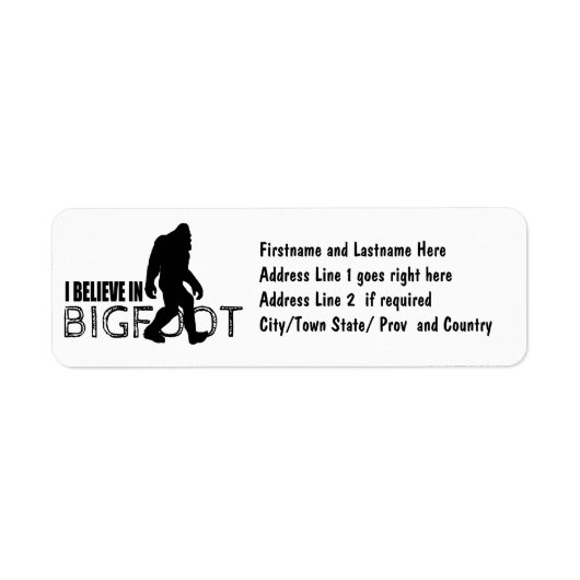 Ik geloof in Bigfoot Funny Sasquatch Etiket (Voorkant)