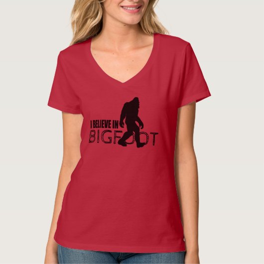 Ik geloof in Bigfoot Funny Sasquatch T-shirt (Voorkant)