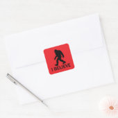 Ik geloof in Bigfoot Vierkante Sticker (Envelop)