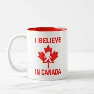 Ik geloof in Canada - Grappige Bigfoot Tweekleurige Koffiemok