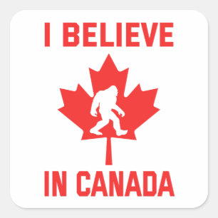 Ik geloof in Canada - grappige voet Vierkante Sticker