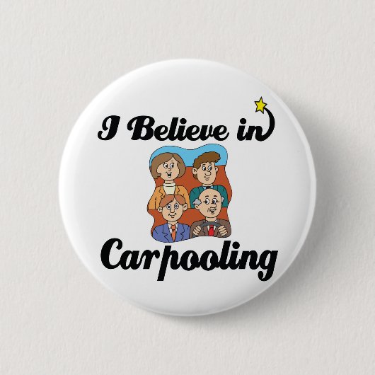 ik geloof in carpooling ronde button 5,7 cm (Voorkant)