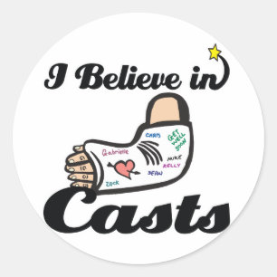 ik geloof in casts ronde sticker