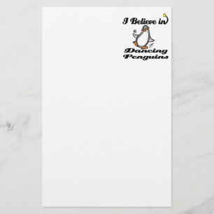 ik geloof in dansende pinguïns briefpapier