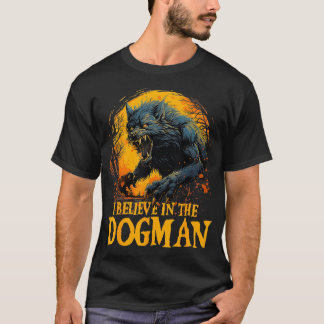 Ik geloof in de Dogman Michigan Cryptid LBL Crypt T-shirt
