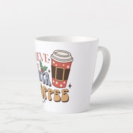 Ik geloof in de kerstman en de koffie | kerstlatte latte mok (Rechterhoek)